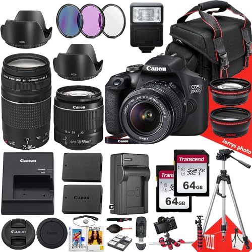 Cámara Canon EOS 2000D DSLR con Kit de Lentes y Accesorios miniatura 1