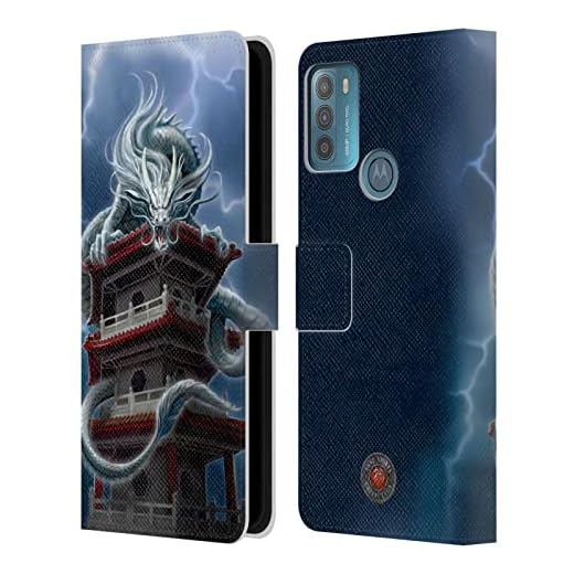Head Case Designs Officiellt Licensierade Anne Stokes Tornet Väktare drakar Läder Book Plånboksfodral Kompatibelt med Motorola Moto G50