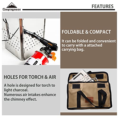 Portable Charcoal Chimney Starter Stainless Steel MT-18 - Thumbnail 3