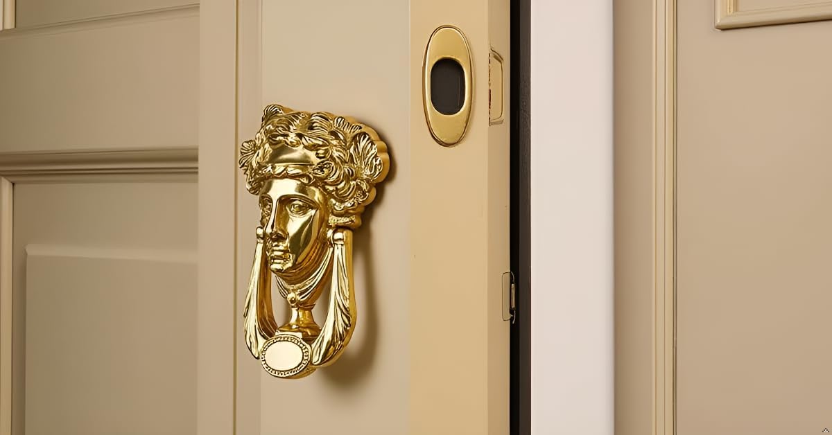 Queen Door Knocker – Lacquered Brass Front Door Accessory (Pack of 2)