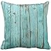 Violetpos Kissenhülle Deko Türkis Holz Teal Scheunen-Holz Sofa Zierkissenbezug Auto Zierkissenbezüge Kissenbezüge Bettwaren & Bettwäsche Kopfkissen Kissen 45 x 45 cm