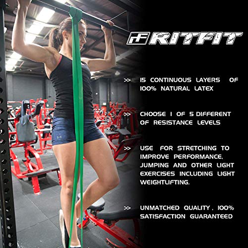 RitFit Pull Up Assist Band - Premium Resistance Band for Pull Up Assistance, Resistance Training, Body Stretching, Powerlifting, Mobility Training (#7 Four Levels of Resistance Combo Pack)