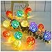 Produktbild AJDGL Solar Rattan Ball Lichterketten, LED Globe Lichterketten Urlaub im Freien dekorativ für Innenschlafzimmer-Vorhang-Patio-Rasen-Garten-Hochzeit,Colors,20light