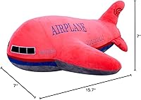 Vista 7 de Almohada de avión de felpa de 15.7 pulgadas, modelo de avión de juguete, regalos para niños, rojo