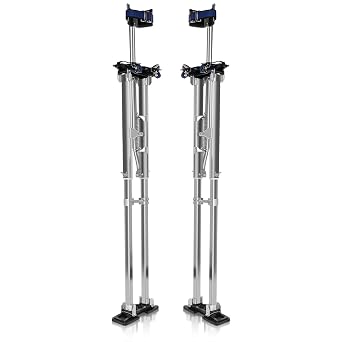 Drywall Stilts, 48-64 Inch Adjustable Height Aluminum Work Stilts