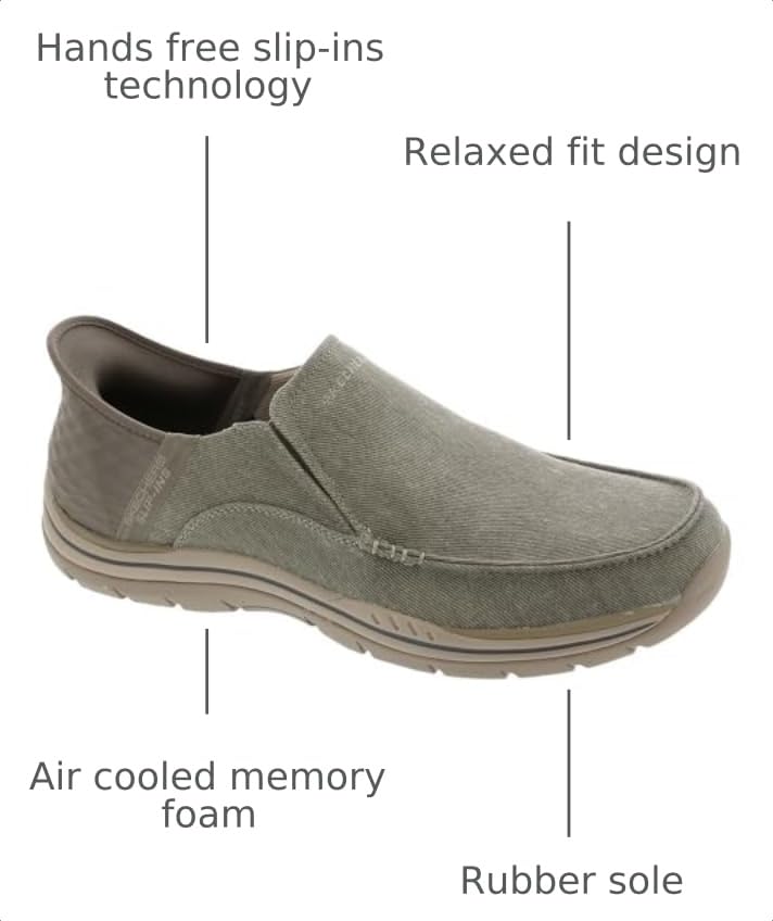 Image of Skechers Men's USA Expected - Cayson Moc Toe Canvas Slip-Ins