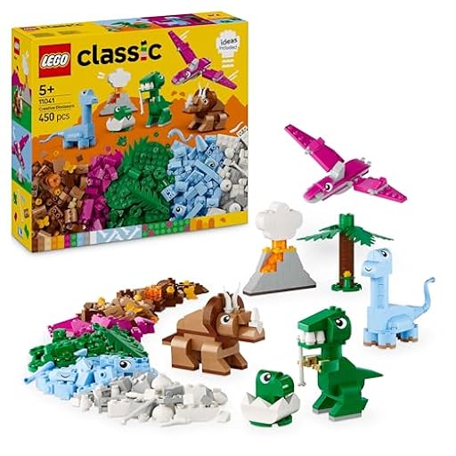 LEGO Classic Creative Dinosaurs Set, Building Toys for Kids, Assorted Bricks for Imaginative Play, Includes T. Rex, and Triceratops Dino Figures, Birthday Gift for 5 Plus Year Old Boys and Girls 11041 | Ya disponible en tu tienda friki favorita! En mundofriki.es!