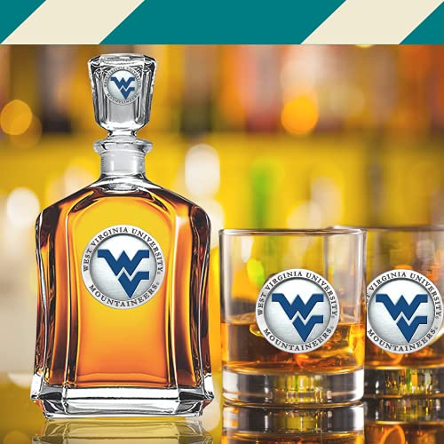 Image of Heritage Pewter West Virginia Capitol Decanter | 24 OZ Whiskey Decanter for Liquor with Airtight Stopper | Expertly Crafted Pewter Glass