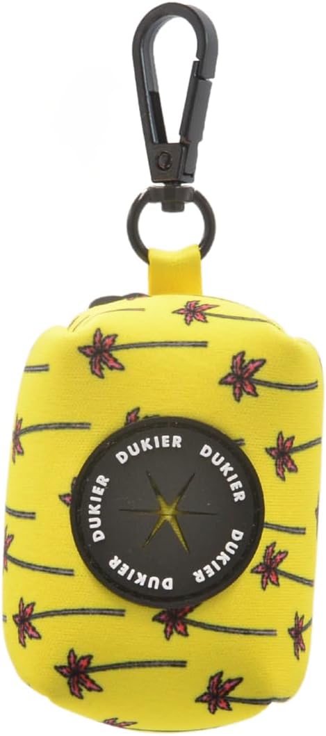 DUKIER - Dispensador de Bolsas para Caca de Perro, Porta Bolsas de Tela, Accesorio para Animales, con Mosquetón, Diseño California 2
