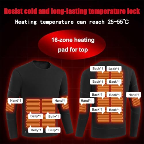 Men Electric Heated Underwear Tops 16 Zone USB Heating Thermal Shirt for Outdoor Cold Weather2