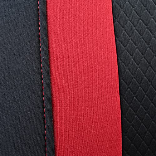 Image of CAR-GRAND 3D Embossed &Waterproof EVA Neoprene Car Seat Covers Two Front Only,Universal fit for 90% Automotive SUV Sedan Truck (Black and Red)