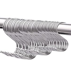 50 Pack S Haken Heavy Duty Edelstahl S Form Haken zum Aufhängen Kleiderbügel für Küche, Bad, Schlafzimmer und Büro,(Groß, mittel und klein)