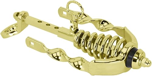 Lowrider Horquilla de resorte de bicicleta Slammer con corona extendida trenzada plana dorada.