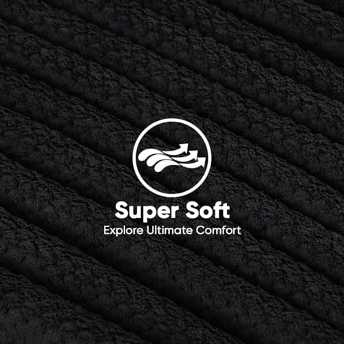 HOMEXCEL 5 Pack Large Microfiber Hair Towel Wrap for Women, Black- 40 x 20 inches Super Soft, Fast Drying Turbans for Long, Thick, Curly Hair - Anti Frizz Wrap with Elastic Strap - Image 3