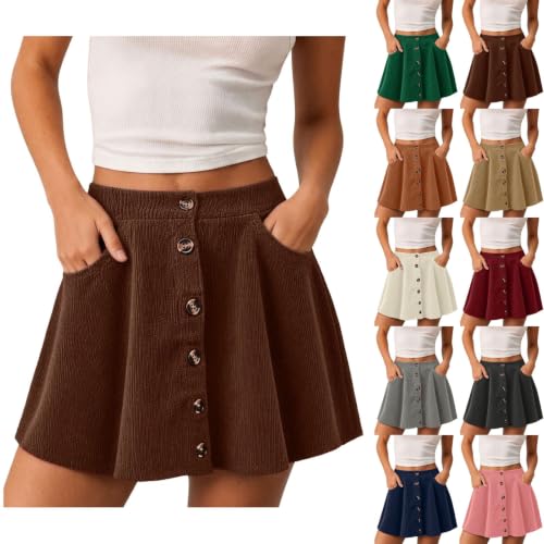 Corduroy Skirts Women High Waisted Dressy Flowy Mini Fall Skorts - image 1