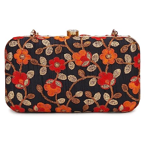 Image of LONGING TO BUY Hand Crafted Designer Box Clutch - Zari Embroidery For Women
