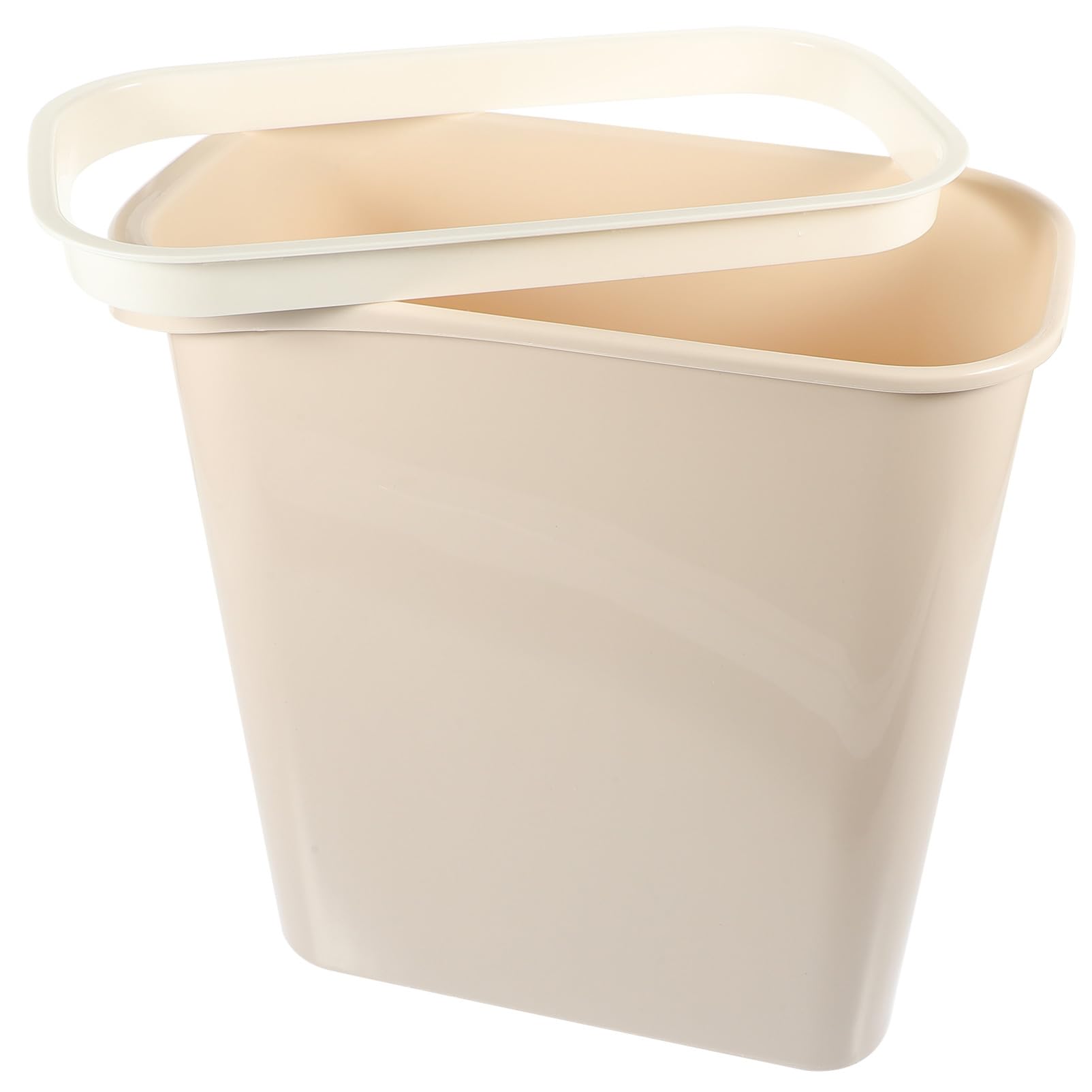 Bidone Portarifiuti Stretto in Plastica Beige per Uffici e Laboratori