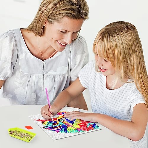 Yohuu 5D Diamond Painting Kit For Kids Wooden Frame Diamond Arts And Crafts For Kids Ages 6-8-10-12 Mosaic Gem Dots Painting By Number Kit Diy Home Wall Decoration #TOP4