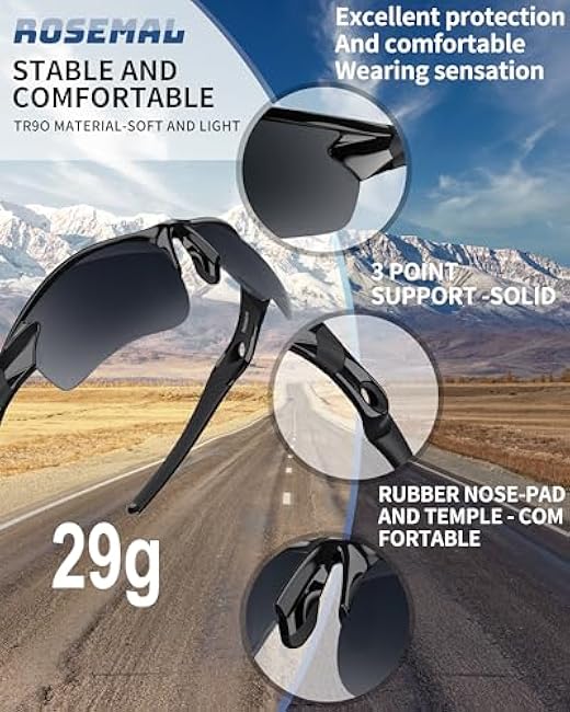 Polarized Sports Sunglasses for Men Women Youth Baseball Cycling Running Driving Fishing Tennis Golf Motor TAC UV400 TR90