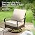 Sophia & William Patio Furniture Set with Fire Pit Table, 4 PCS Metal Outdoor Conversation Set with Fire Pit Table, 2 Swivel Chairs,3-Seater Couch for Outdoor Seating, Backyard, Porch(Beige)