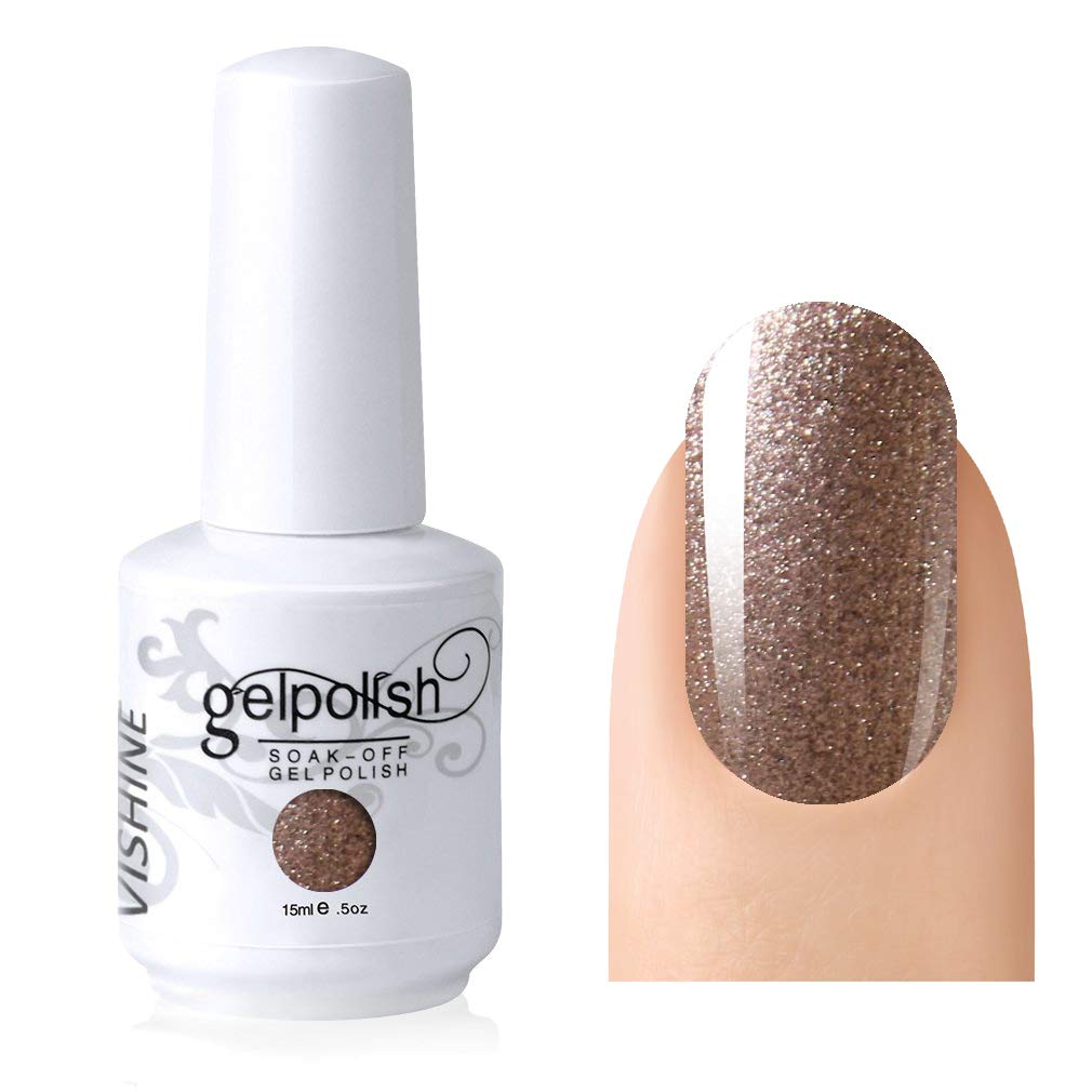 VishineGelpolish Gel Nail Polish Lacquer Shiny Color Soak Off UV LED Professional Manicure Gold(1591)