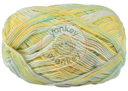 Image of 10-Pack of Yonkey Monkey 500 Grams Yarn - 70% Rayon derived from Bamboo, 30% Cotton - Imported - Green Yellow 9049