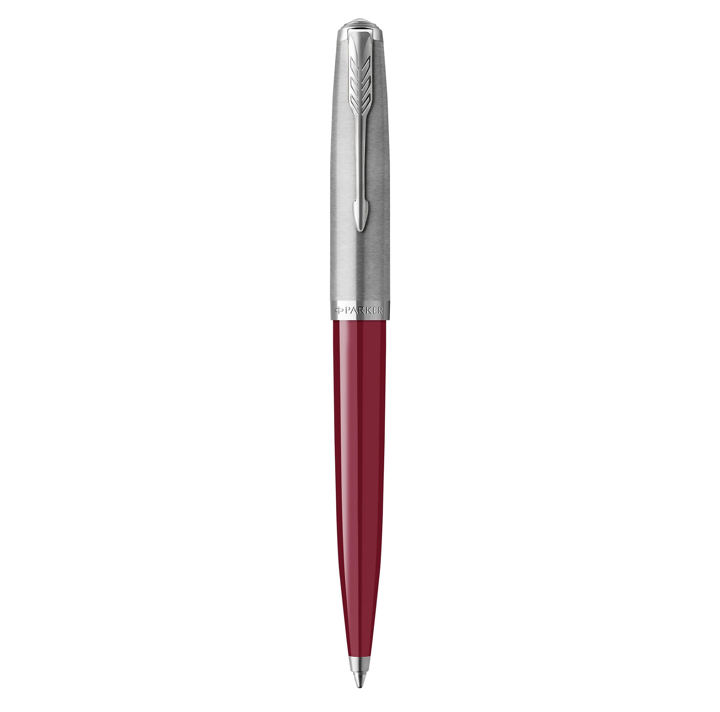 Parker 51 Ballpoint Pen Burgundy Barrel with Chrome Trim Medium Point with Black Ink Refill Gift Box