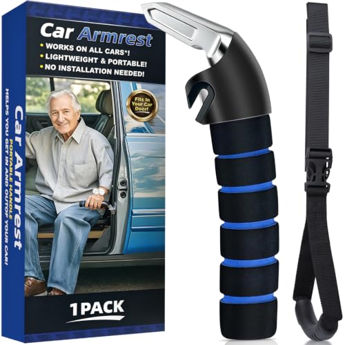 Image of KOUNATSURI Car Handle Assist for Elderly Car Door Handle Multifunction Handle Car Door Latch Handle for Seniors and Handicapped(Blue)