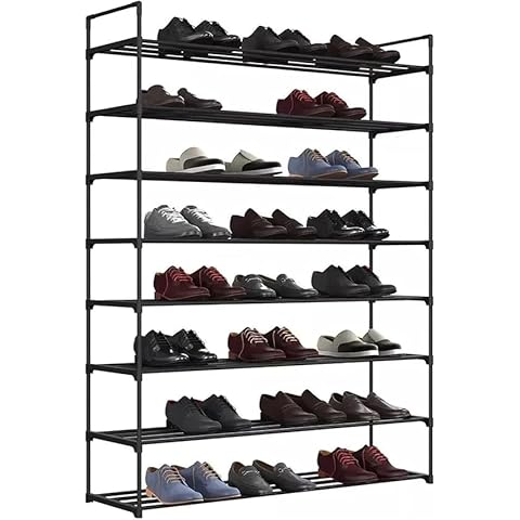 BURAKH 3/5/6/8 Tier Shoe Stand Storage Lightweight Compact Space Save Shelf Organizer Shoe Racks Storage Cover