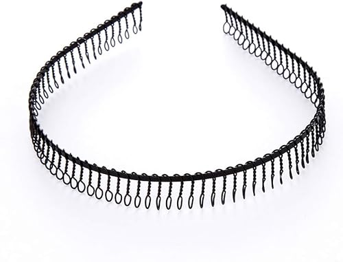 1Pcs Unisex Black Metal Hairband Teeth Comb Headband Hair Hoop Headwear Accessory for Women Men