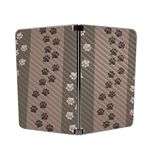 Image of MIGHTY SKINS MightySkins Carbon Fiber Skin for Microsoft Surface Duo - Paw Prints | Protective, Durable Textured Carbon Fiber Finish | Easy to Apply, Remove, and Change Styles | Made in The USA