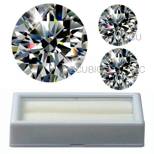 Cubic Zirconia Round White 8.00 MM 2 CT + 6.50 MM 2x1 CT + FREE BOX - Loose Gemstones