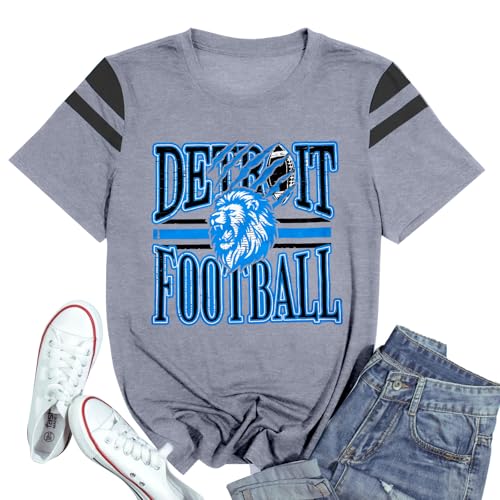 Football Shirt Women Game Day Shirts Football Team Fans Tee Sports Jersey Tops Grey Black