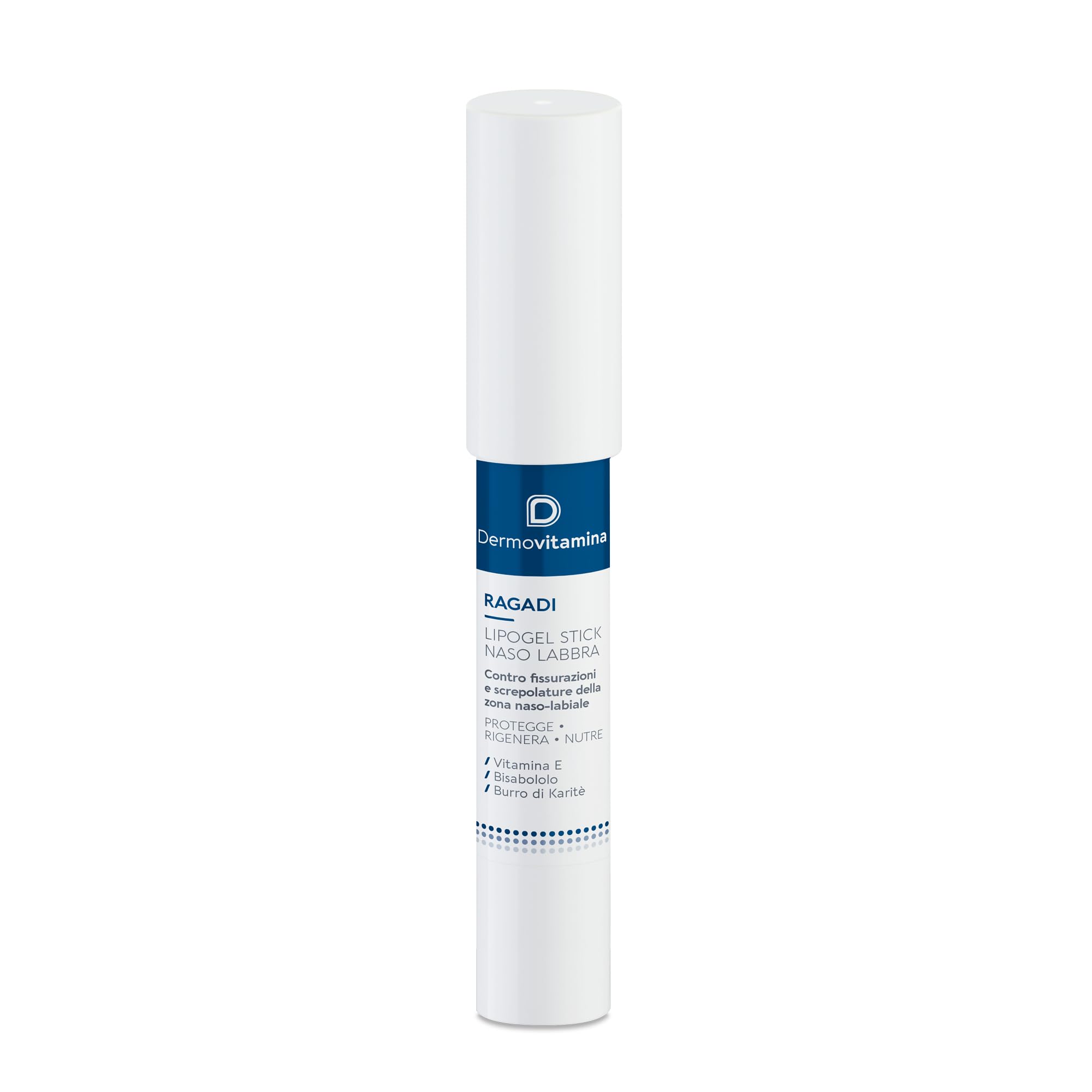 Dermovitamina Ragadi Naso Labbra - Stick per Labbra e Naso Screpolato - Stick Lipogel Rigenerante - Aroma Vaniglia - Senza Conservanti - Lim Balm da 3 ml