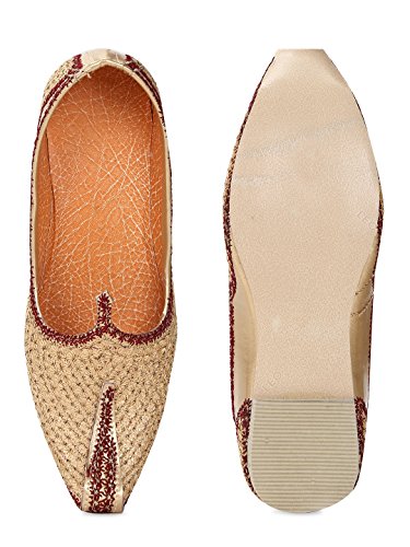 Sojanya Hombres Mojaris, zapatos indios planos y cómodos para trajes 4