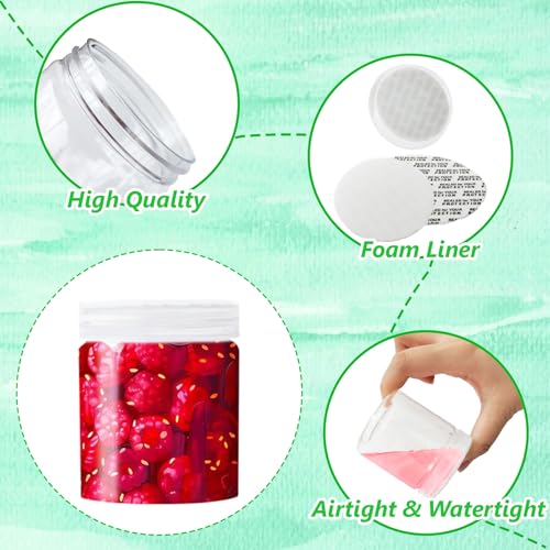 20Pack 4oz Clear Plastic Slime Containers with Lids,Round Refillable Travel Storage Sealed Jars Wide Mouth Container for Candy,Makeup,Cosmetics,Lotions,Eye Shadow,Cream,Butters3