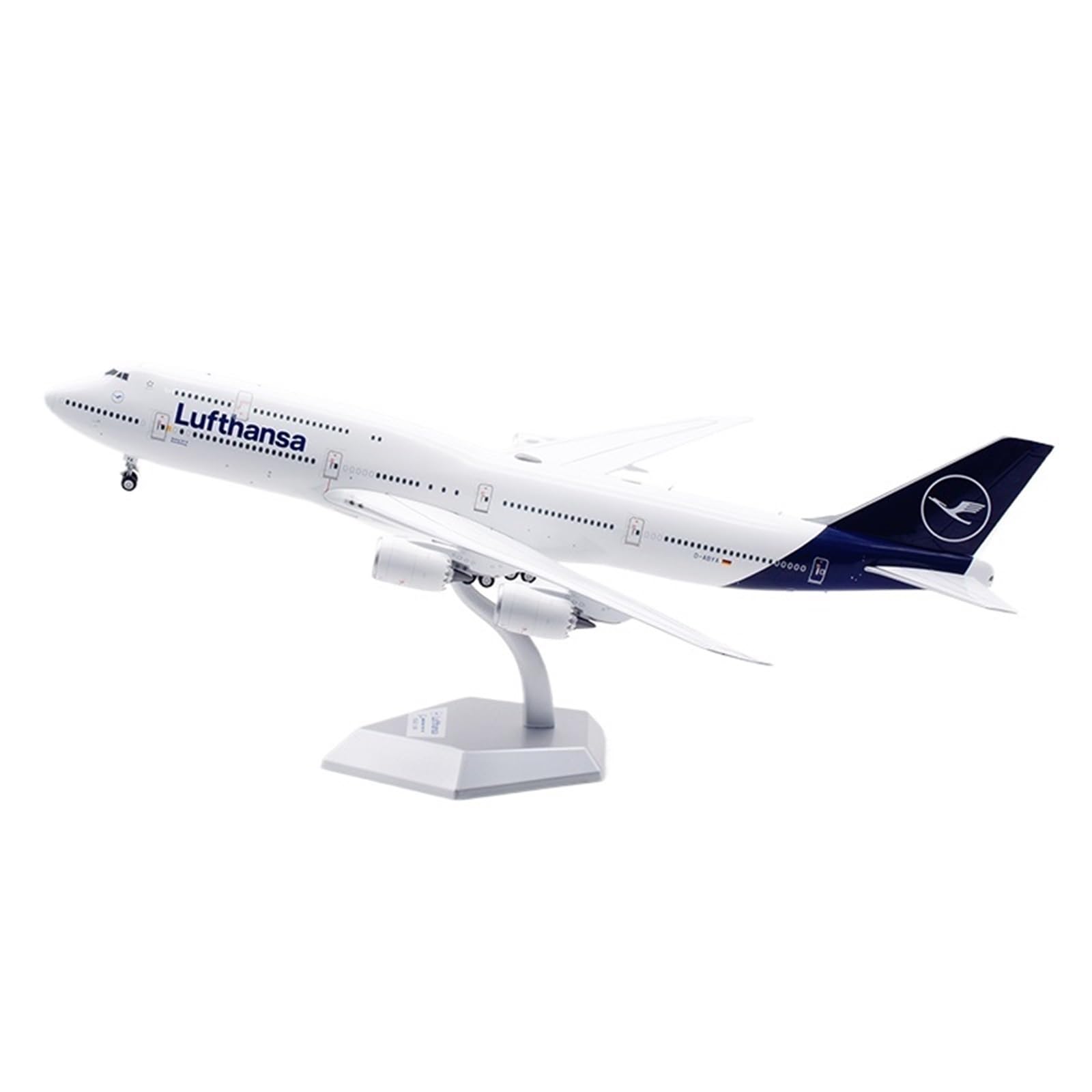Modelo de avión fundido a presión Boeing B747-8I 38cm réplica Lufthansa con solapa 8