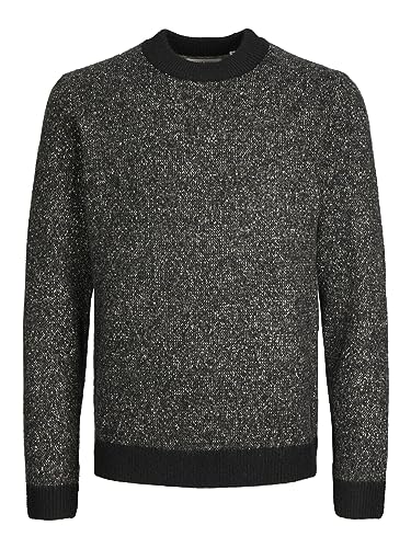 Jack & Jones Jcospace Punto Mock Neck Sn Jersey, Negro/patrón: w. Peyote Neps, Hombre