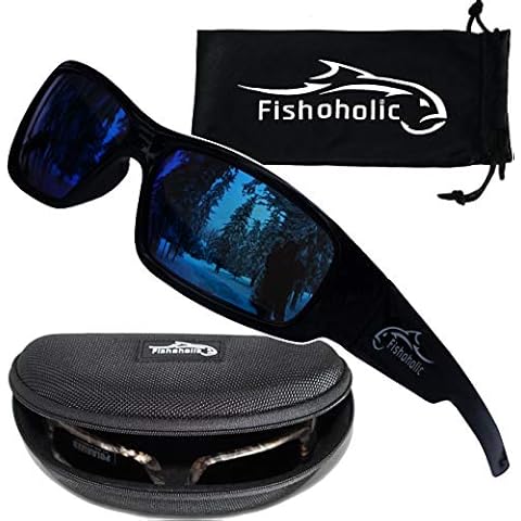 Fishoholic Polarized Fishing Sunglasses UV400 (14 Options) Fishing Gift with Hard Case & Pouch Cover