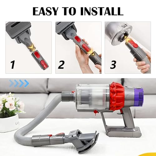 Hundebürste für Dyson V15 V12 V11 V10 V8 V7, Staubsauger Zubehör für Dyson Tierhaarbürste für Dyson Staubsauger Hund Tierhaarbürste Aufsatz mit Verlängerungsschlauch und Adapter Schalter