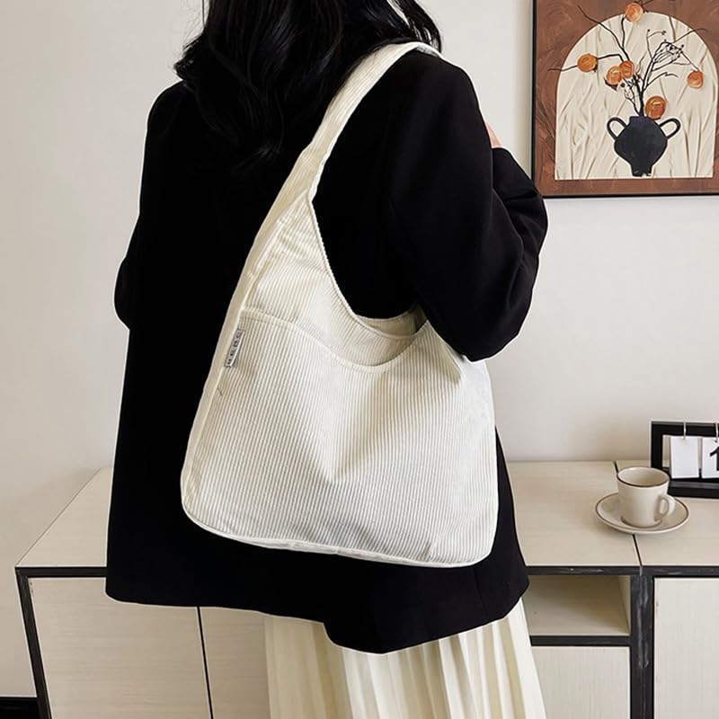 Bolso Tote de Mujer en Pana Color Blanco miniatura 2
