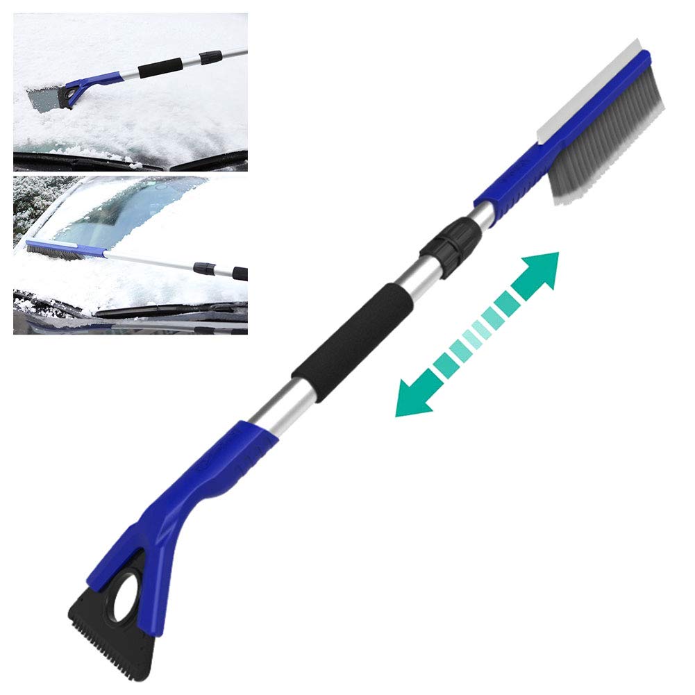 Spazzola da Neve Estensibile e Raschietto per Ghiaccio per Parabrezza Dell'auto per Automobili Camion Suv, Spazzola da Ghiaccio per Scopa per Raschietto (83-110 Cm Liberamente Regolabile)