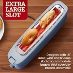Elite Gourmet ECT2517OX SLIMTOAST™ 2-Slice, Long Slot Toaster, Cool-touch Body, 6 Toast Settings & Cancel Function, Extra Wide 1.5” Slot Easily Fits Bread, English Muffin, Bagel & Waffles, Ocean Blue