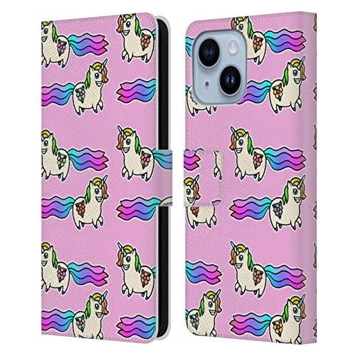 Étui pour iPhone 14 Plus portefeuille Brigid Ashwood protection cuir licorne arc-en-ciel