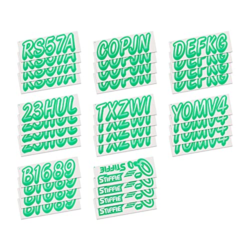 Image of STIFFIE Whipline White /Teal 3 inch Boat & PWC Registration Decals • Numbers Letters Stickers