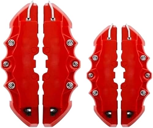 4 piezas de cubierta de pinza de freno de disco rojo 3D para automóvil, kit delantero y trasero, cubierta de pinza de automóvil, accesorios de