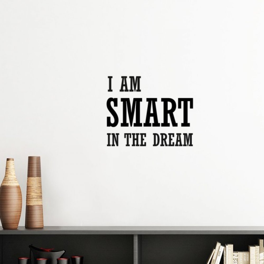 Chambre decal Je suis Intelligent dans Le rêve sticker amovible vert