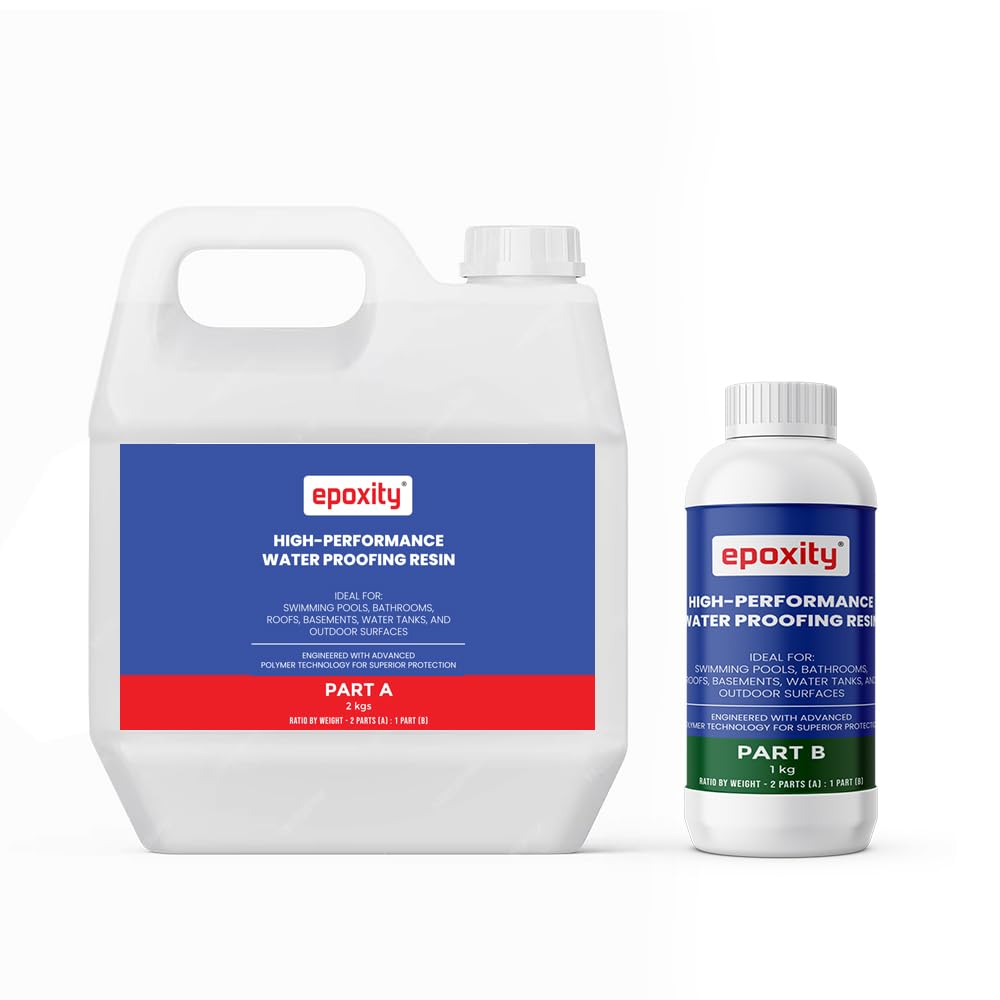 Epoxity 3 kg Water proofing Crack Seal Resin and hardener Transparent Solution for Roof Leakage Long Lasting Protection Epoxy Resin Sealant for Concrete Swimming pool and Tiles-image-44