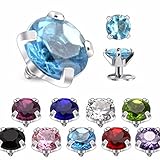 Round Prong Set Gem Freedom Fashion Dermal Top 316L Surgical Steel Internally Threaded (Sold by Piece)