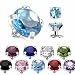 Round Prong Set Gem Freedom Fashion Dermal Top 316L Surgical Steel Internally Threaded (Sold by Piece)